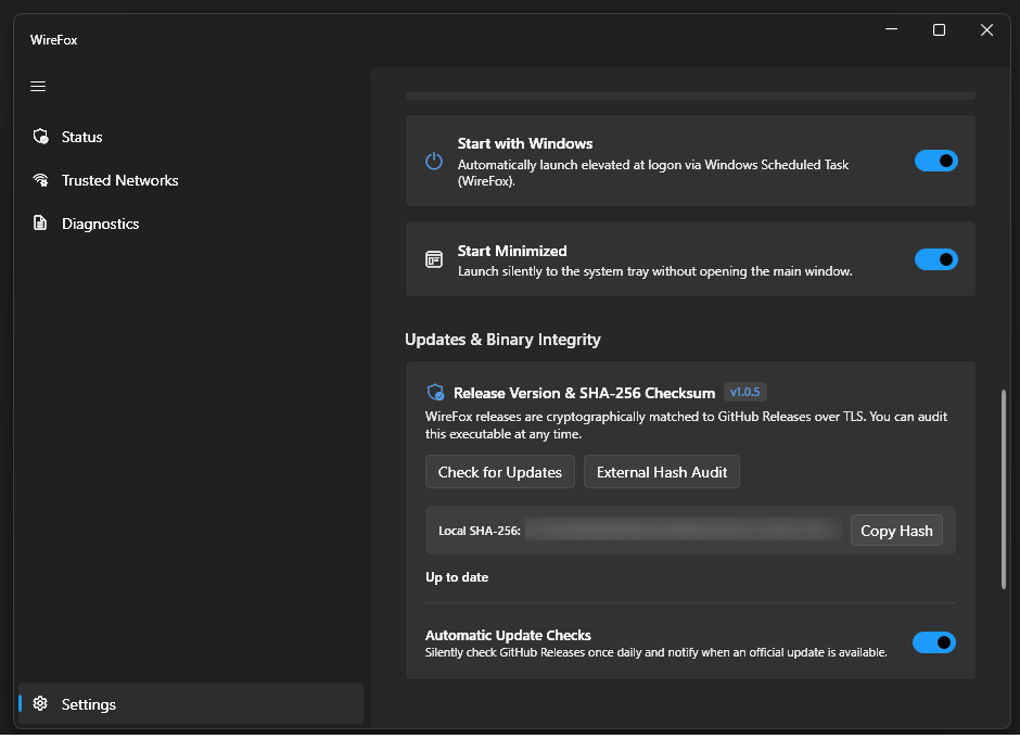 WireFox Updates and SHA-256 Checksum Audit